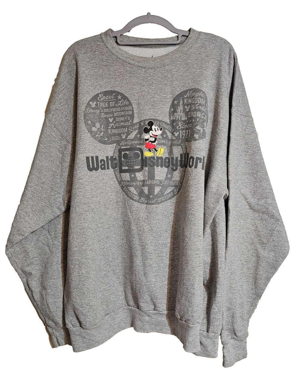 Disney Parks Walt Disney World Mickey Mouse XL Gray Crewneck Sweatshirt